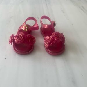 So cute hot pink Mini Melissa Rose Sandals